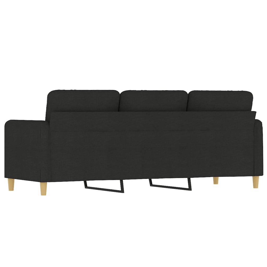 Canapé 3 places tissu noir 180 cm