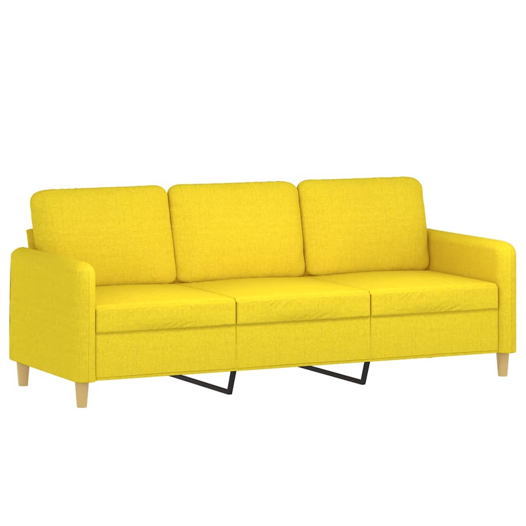 Canapé 3 places tissu jaune clair 180 cm