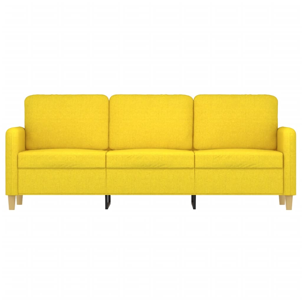 Canapé 3 places tissu jaune clair 180 cm