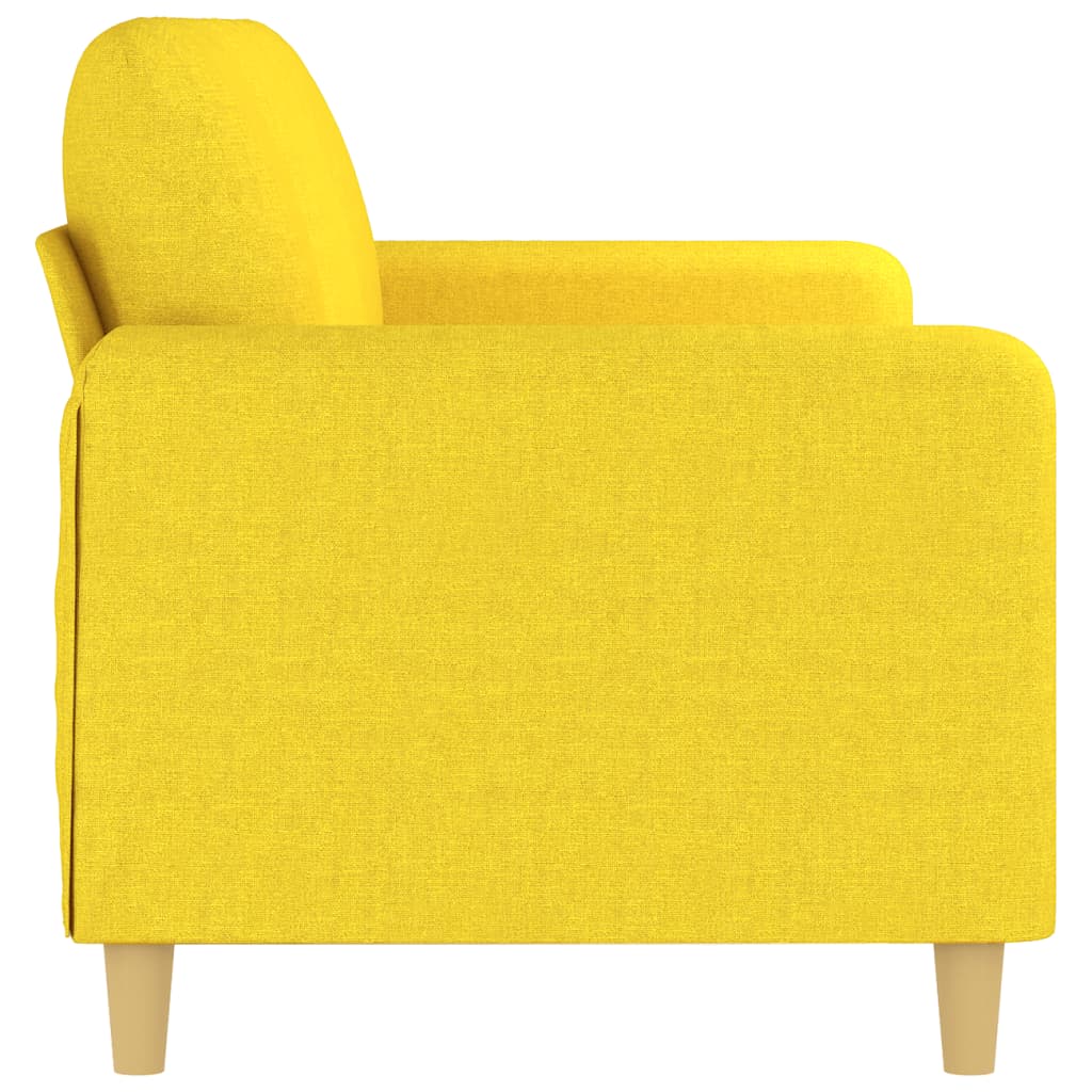 Canapé 3 places tissu jaune clair 180 cm
