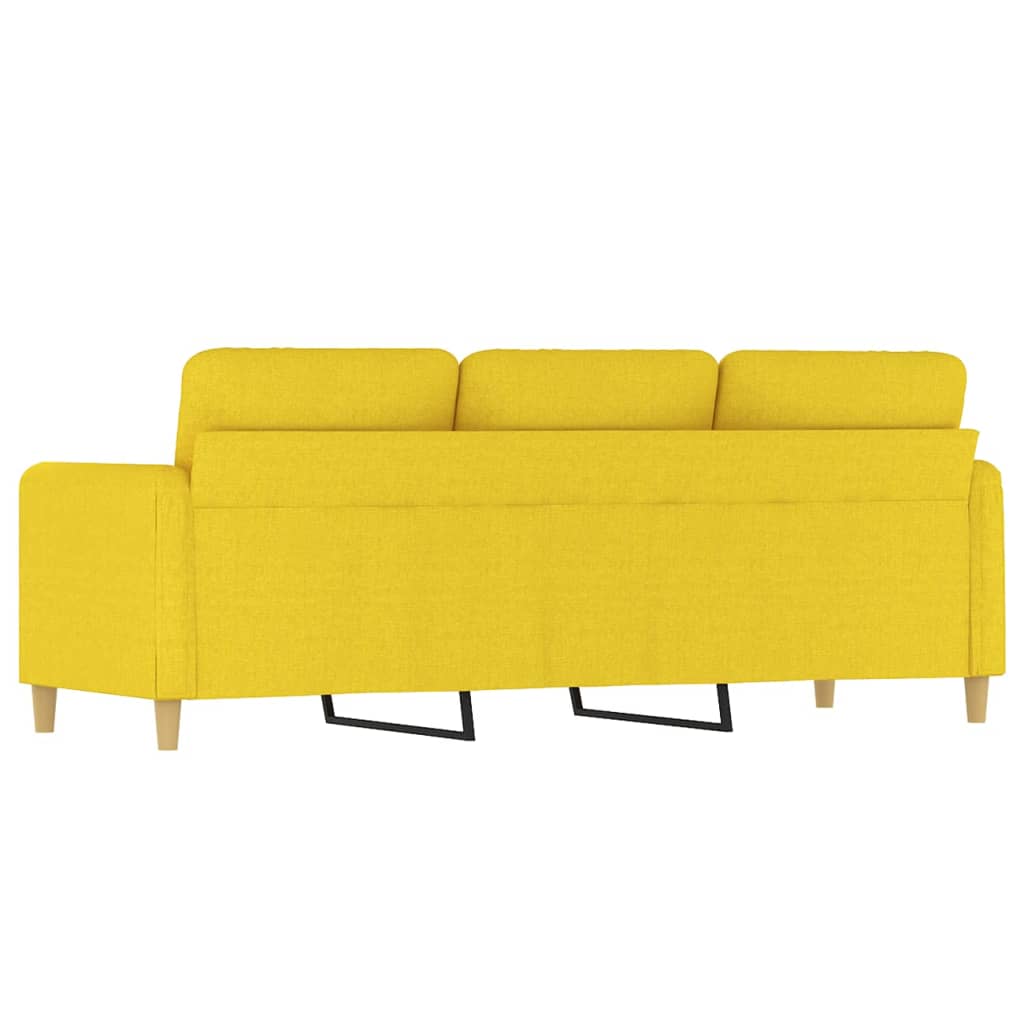 Canapé 3 places tissu jaune clair 180 cm