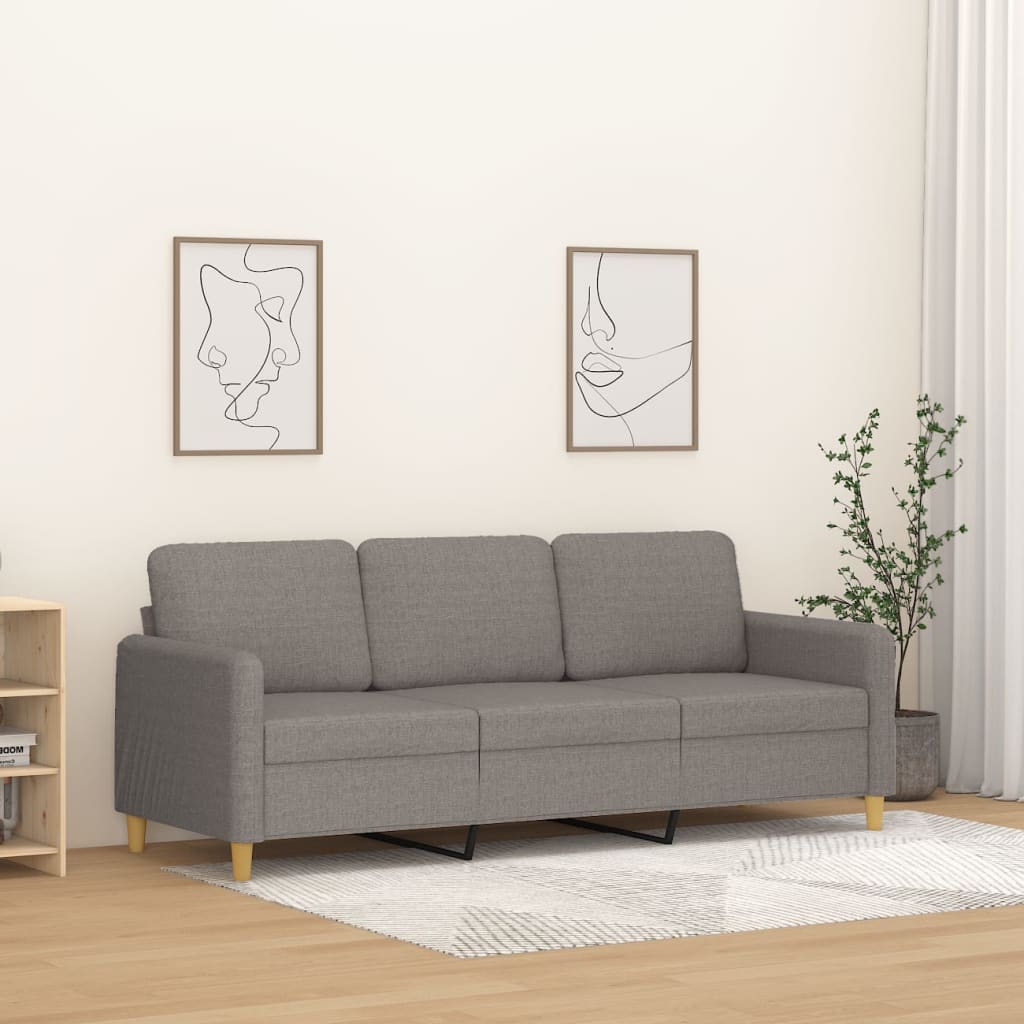 Canapé 3 places tissu taupe 180 cm