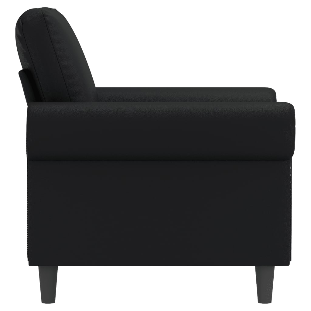 Fauteuil noir 60 cm simili cuir