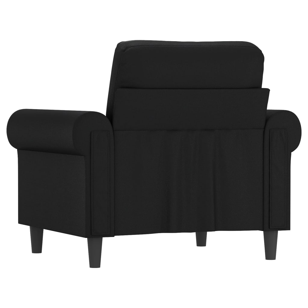 Fauteuil noir 60 cm simili cuir