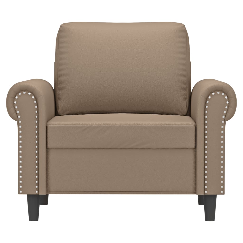 Fauteuil marron cappuccino 60 cm simili cuir