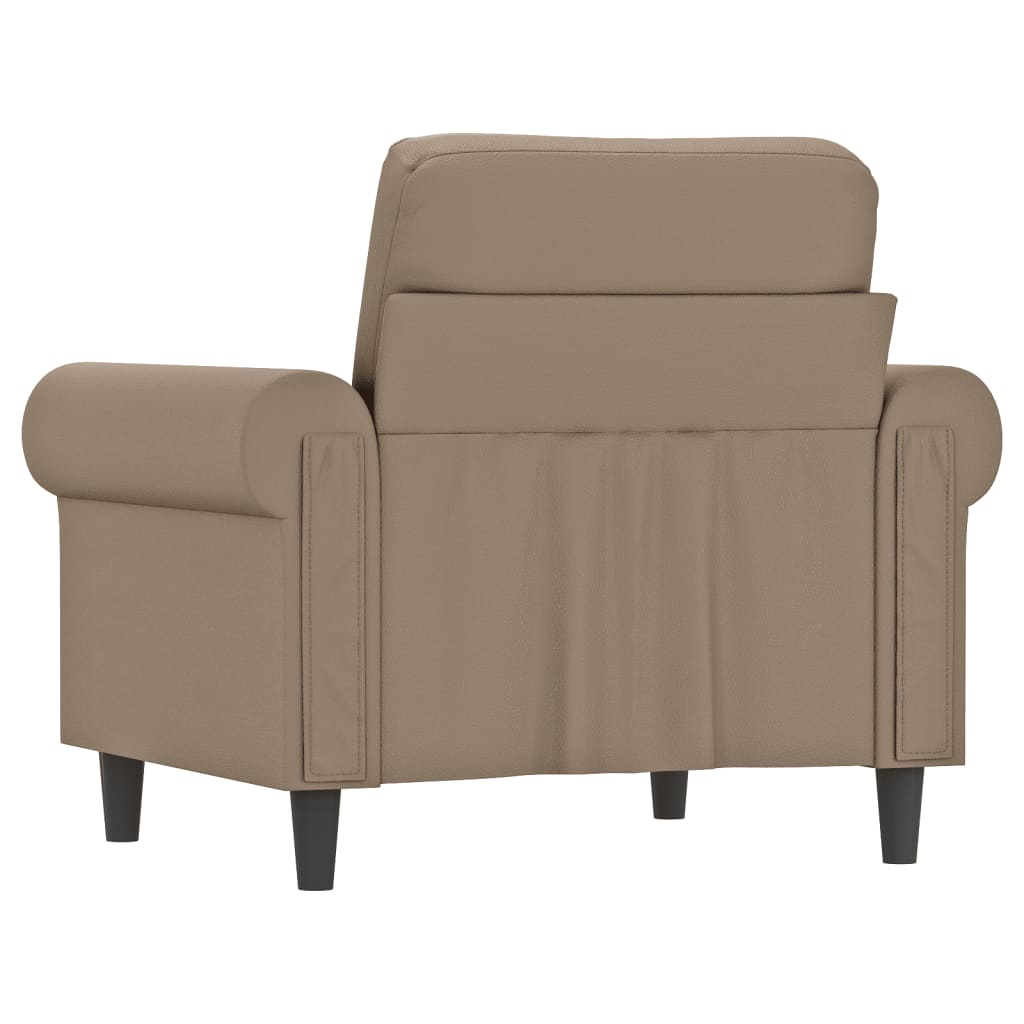 Fauteuil marron cappuccino 60 cm simili cuir