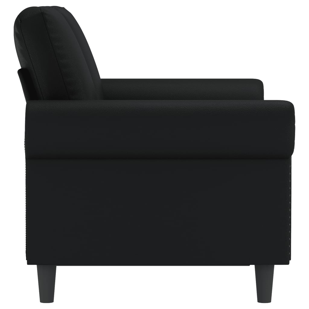 Canapé 2 places noir 120 cm simili cuir