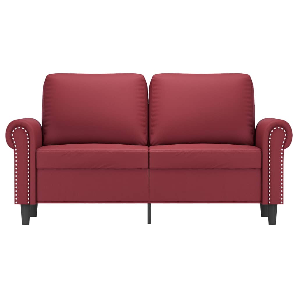 Canapé 2 places bordeaux 120 cm simili cuir