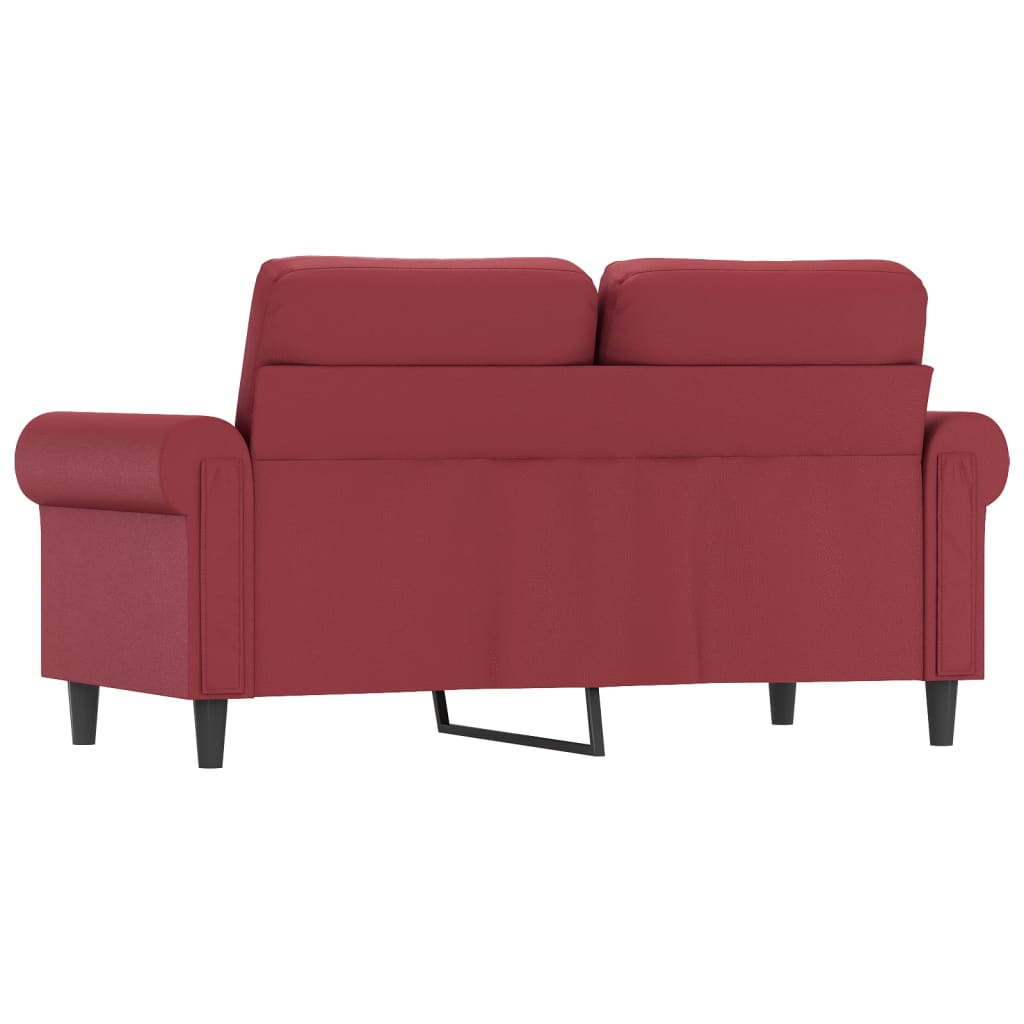 Canapé 2 places bordeaux 120 cm simili cuir
