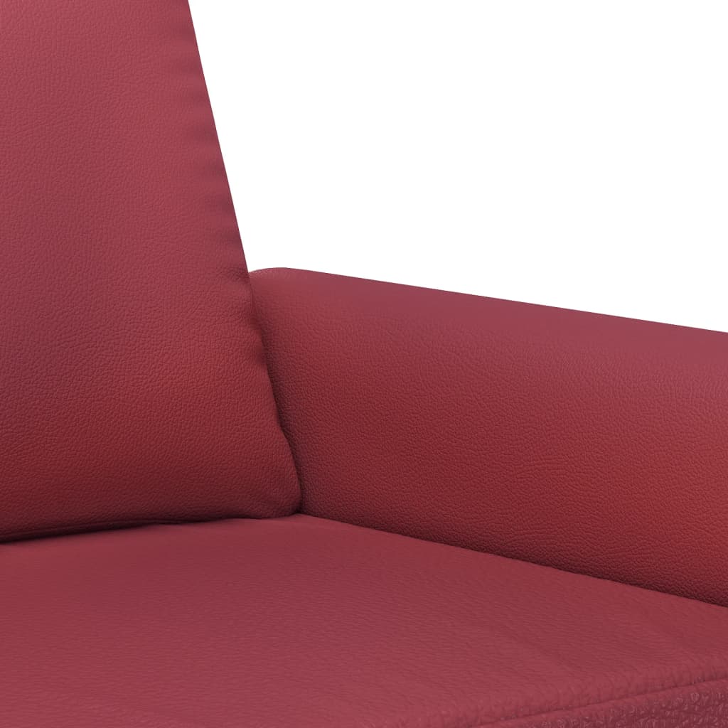 Canapé 2 places bordeaux 120 cm simili cuir