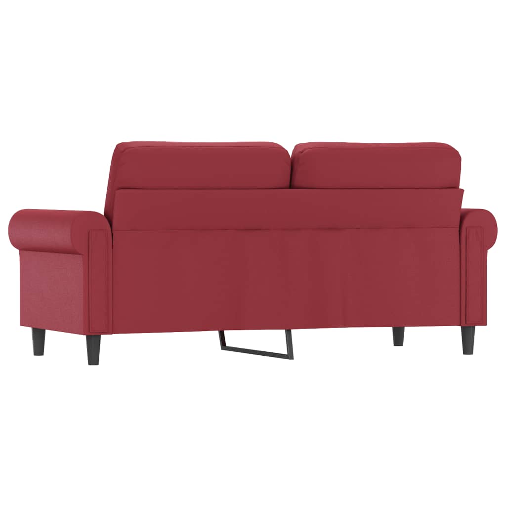 Canapé 2 places bordeaux 140 cm simili cuir