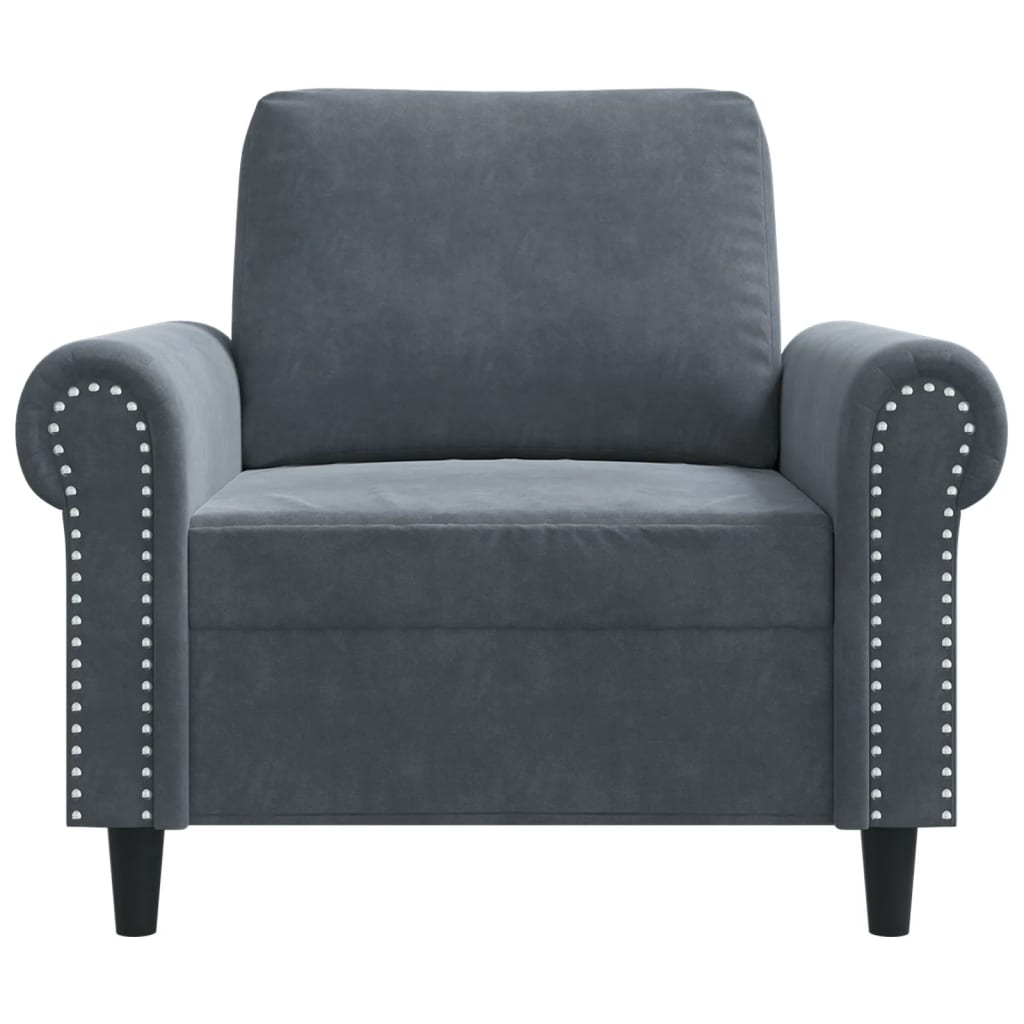 Sessel Dunkelgrau 60 cm Samt