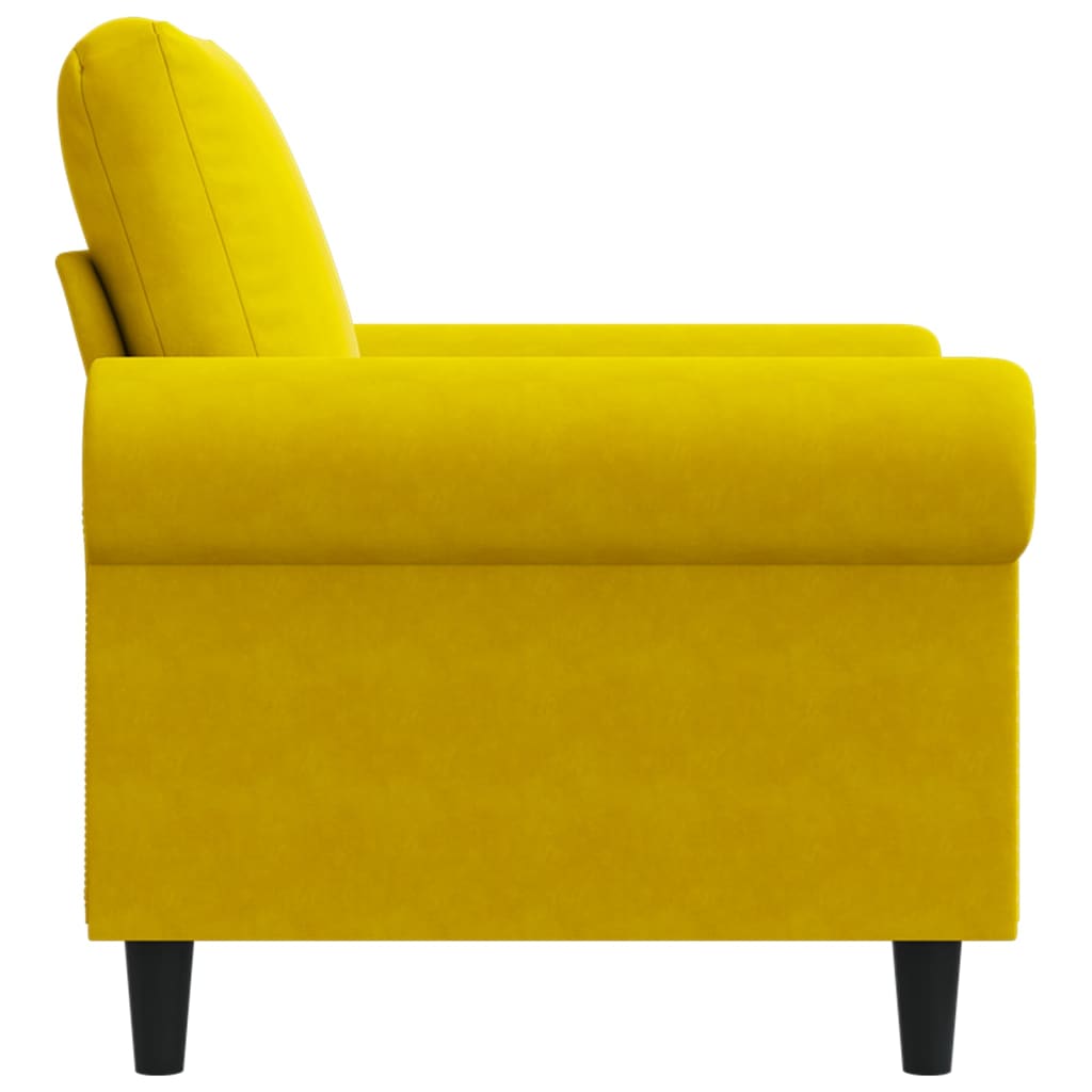 Fauteuil jaune 60 cm velours