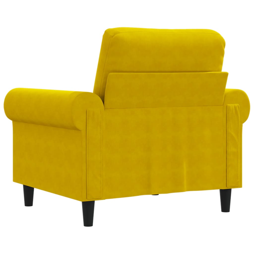 Fauteuil jaune 60 cm velours
