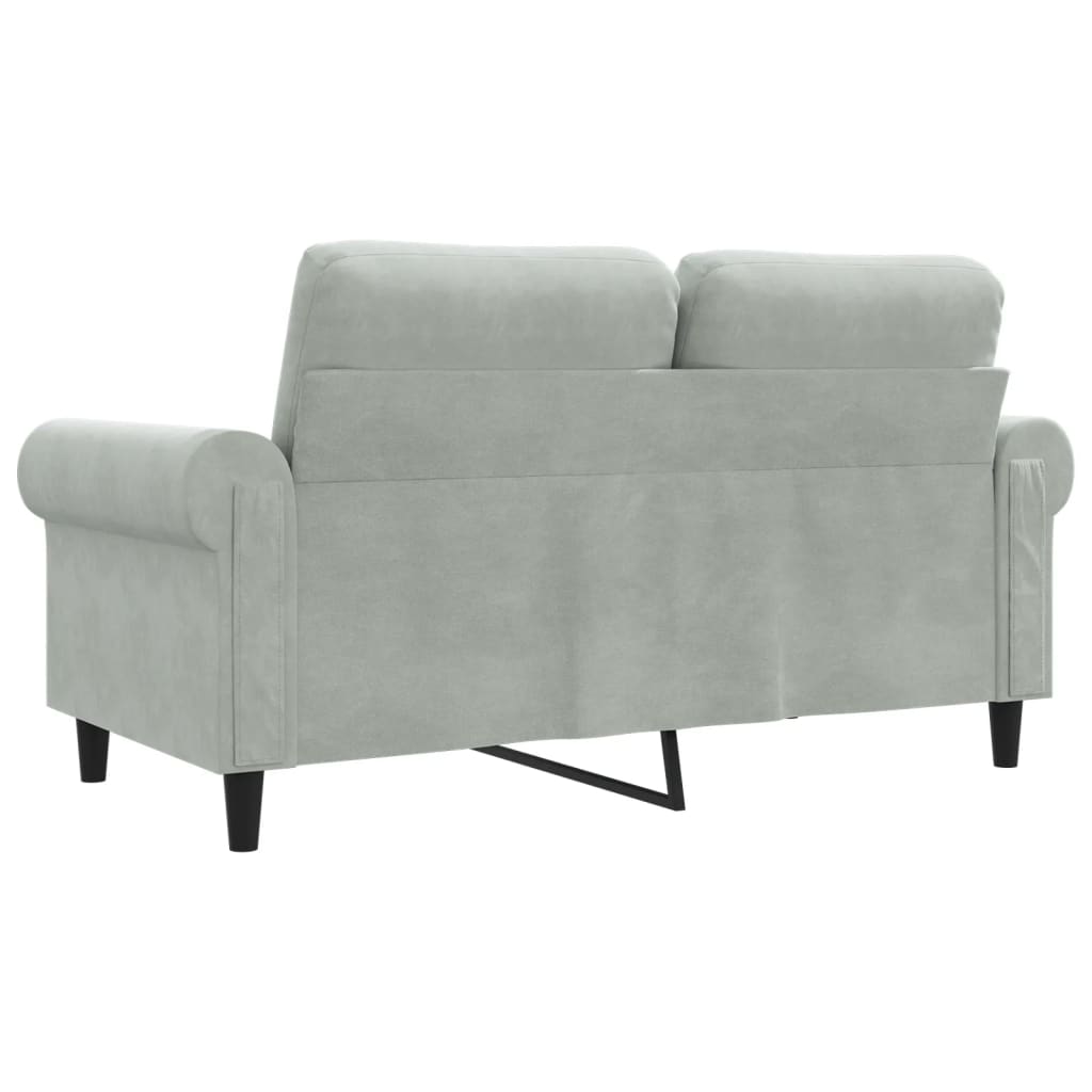 Canapé 2 places gris clair 120 cm velours