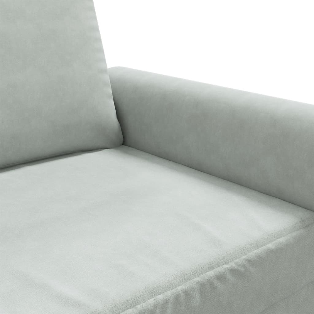 Canapé 2 places gris clair 120 cm velours