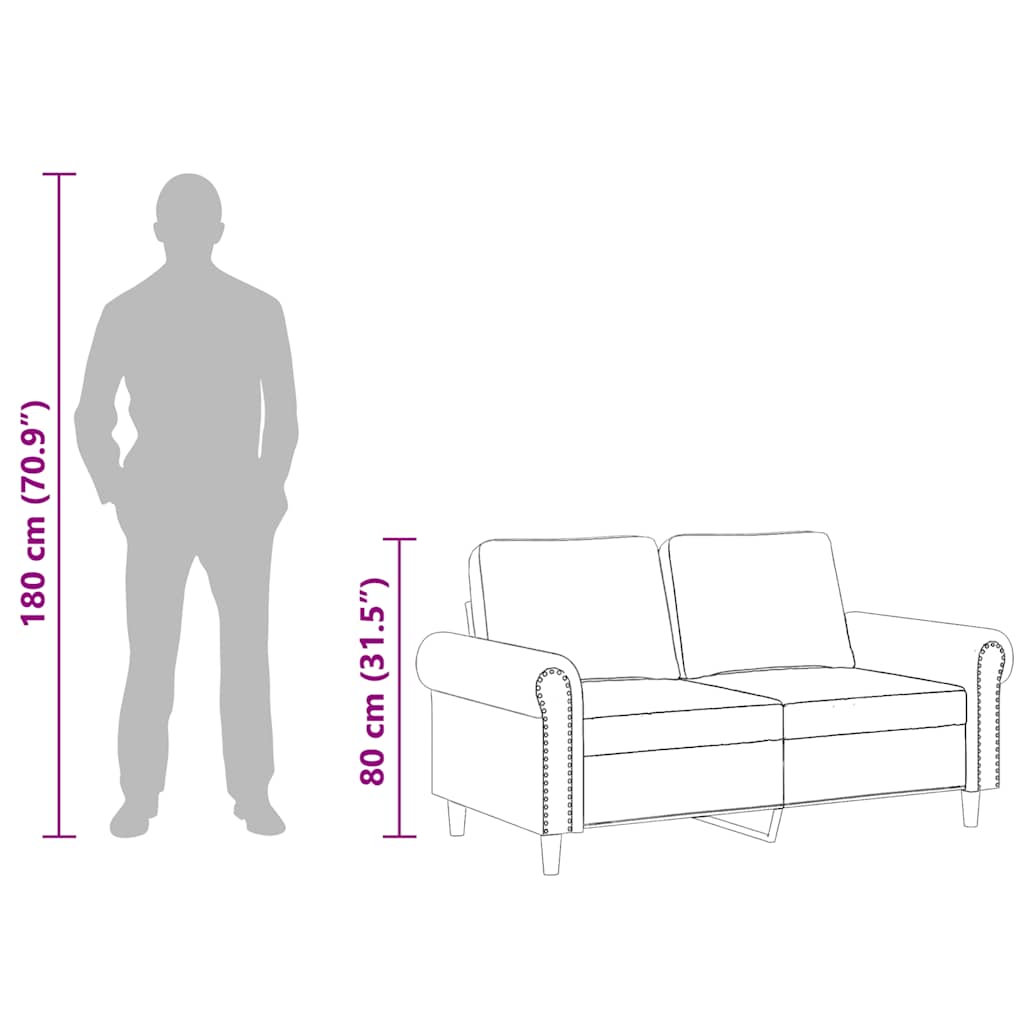 2-Sitzer-Sofa Hellgrau 120 cm Samt