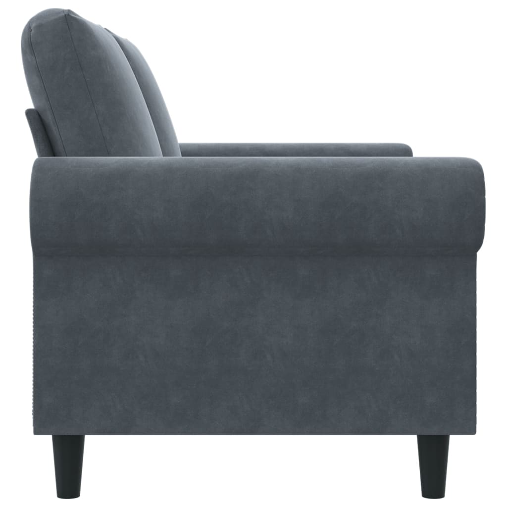 Canapé 2 places velours gris foncé 120 cm