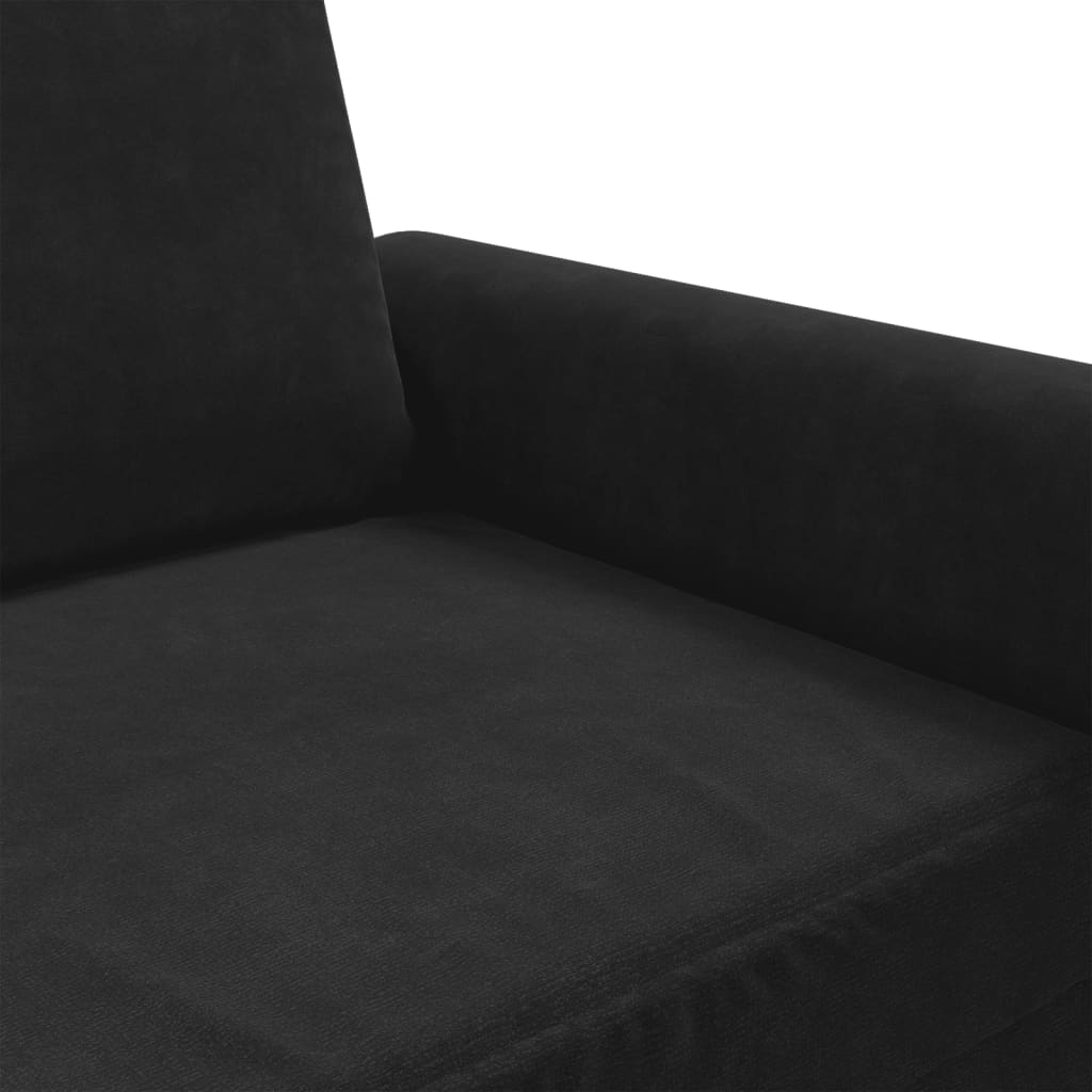 Canapé 2 places velours noir 140 cm