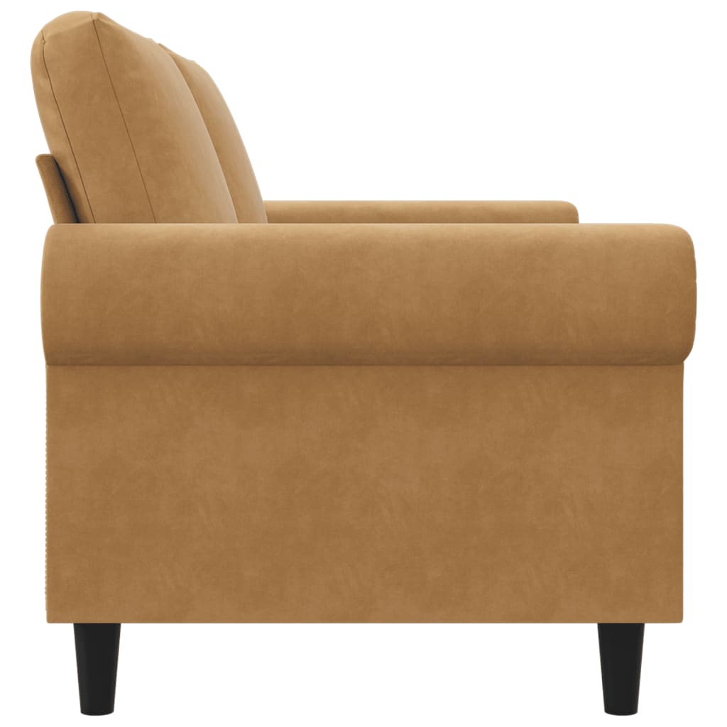 Canapé 2 places marron 140 cm velours