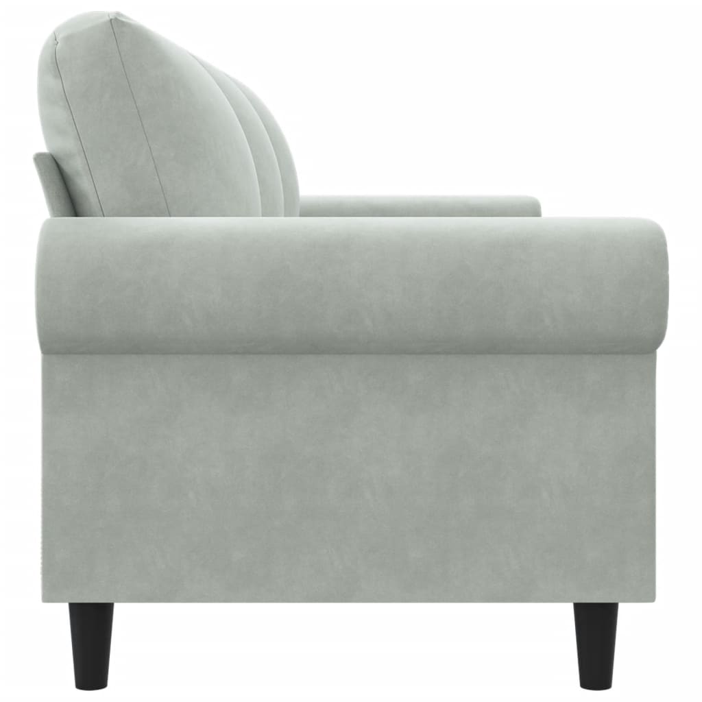 Canapé 3 places gris clair 180 cm velours