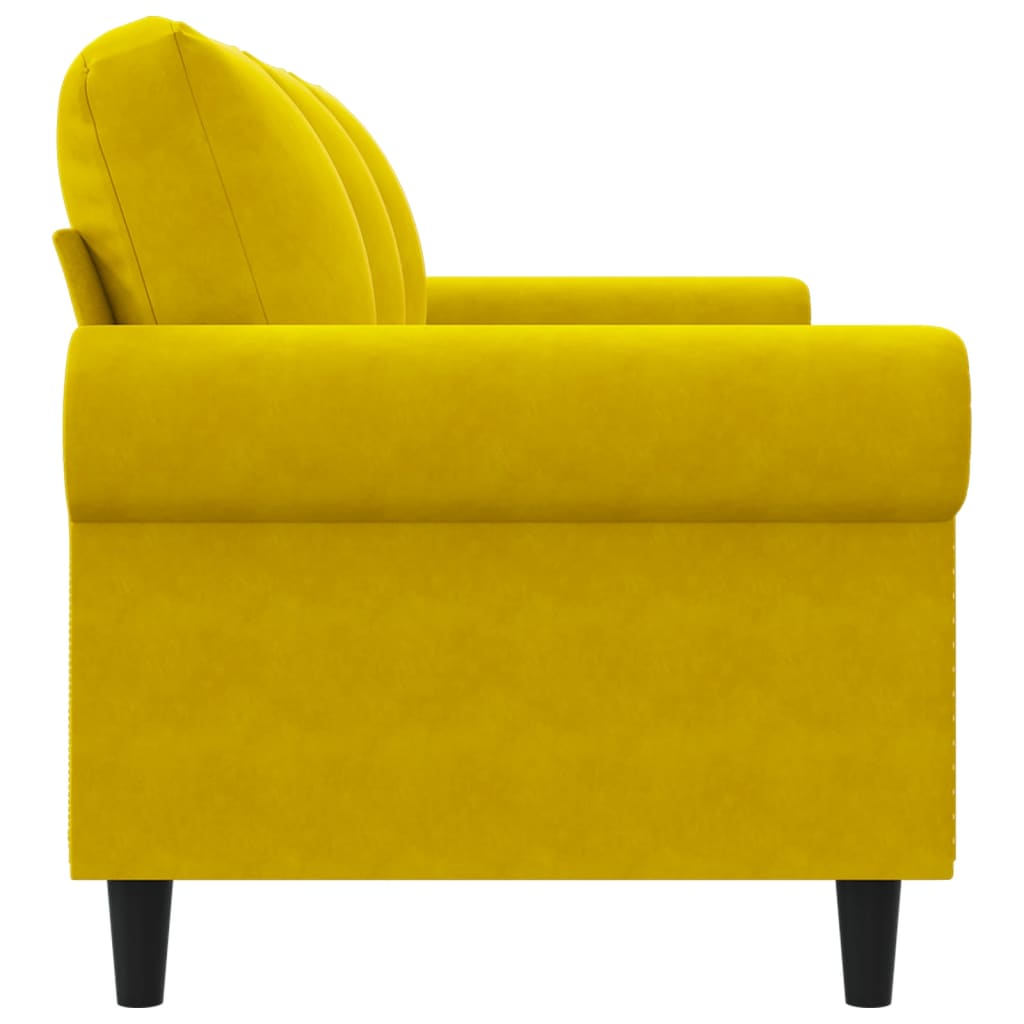 Canapé 3 places jaune 180 cm velours