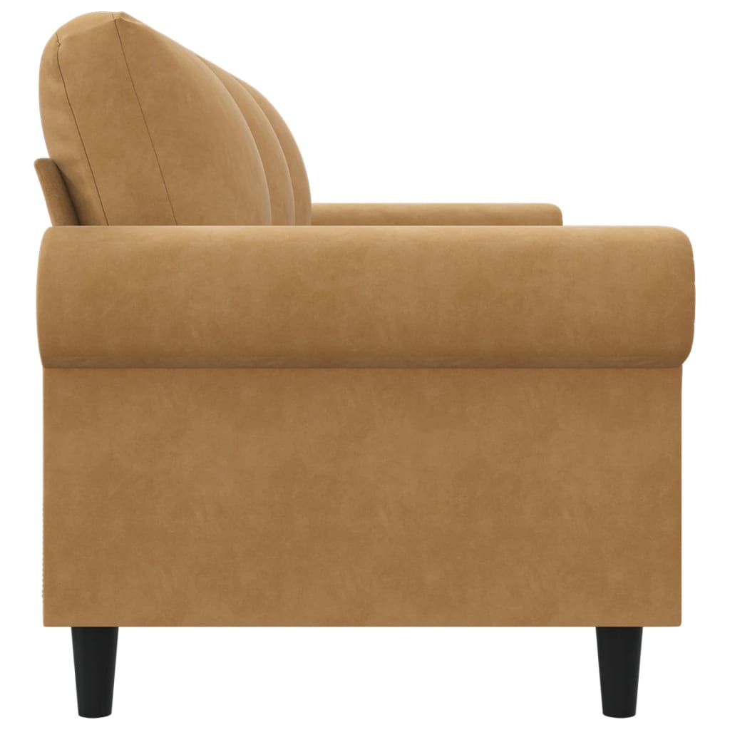 Canapé 3 places marron 180 cm velours