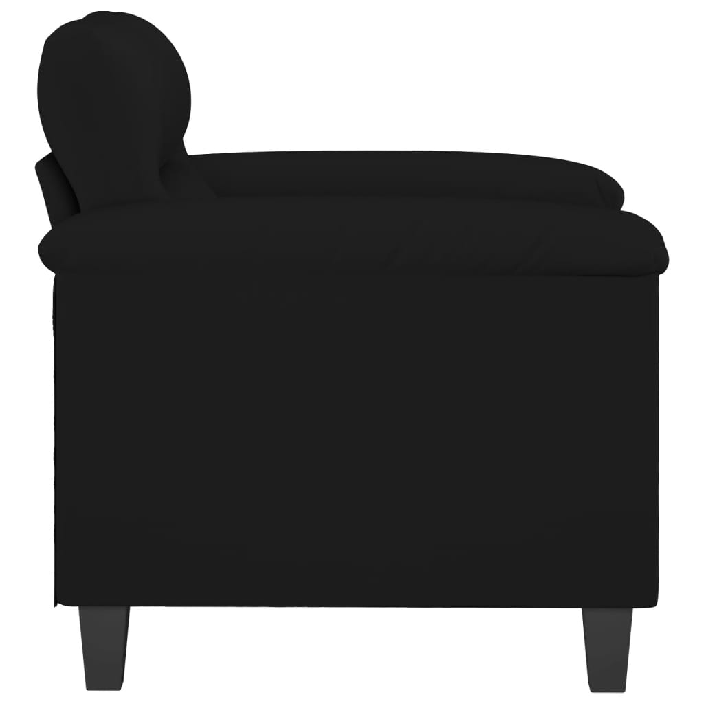 Fauteuil noir 60 cm tissu microfibre