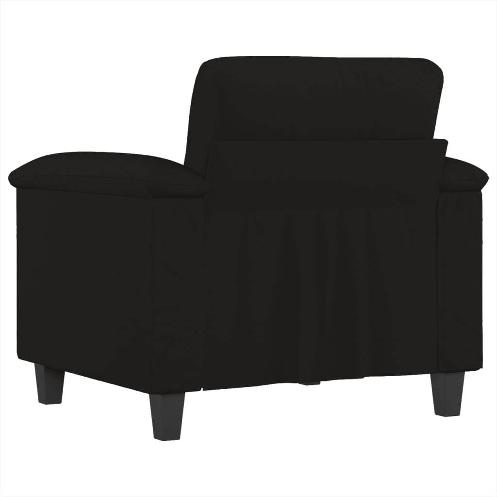Fauteuil noir 60 cm tissu microfibre
