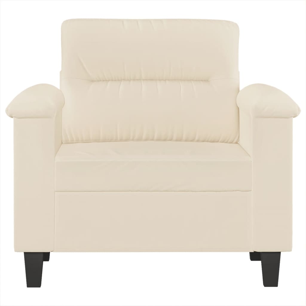 Fauteuil beige 60 cm tissu microfibre