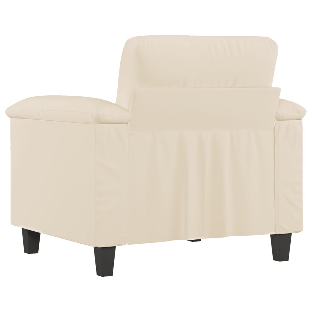 Fauteuil beige 60 cm tissu microfibre