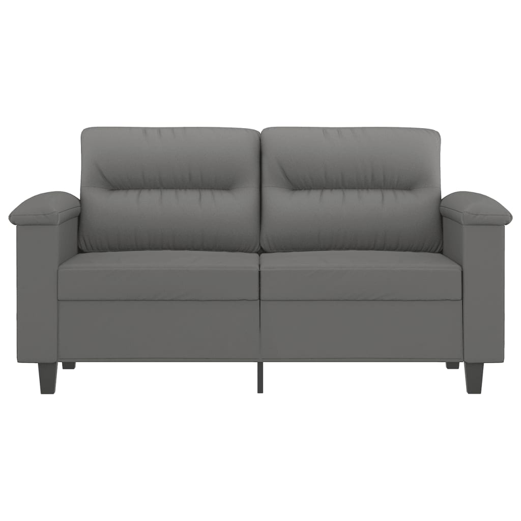 Canapé 2 places gris foncé 120 cm tissu microfibre