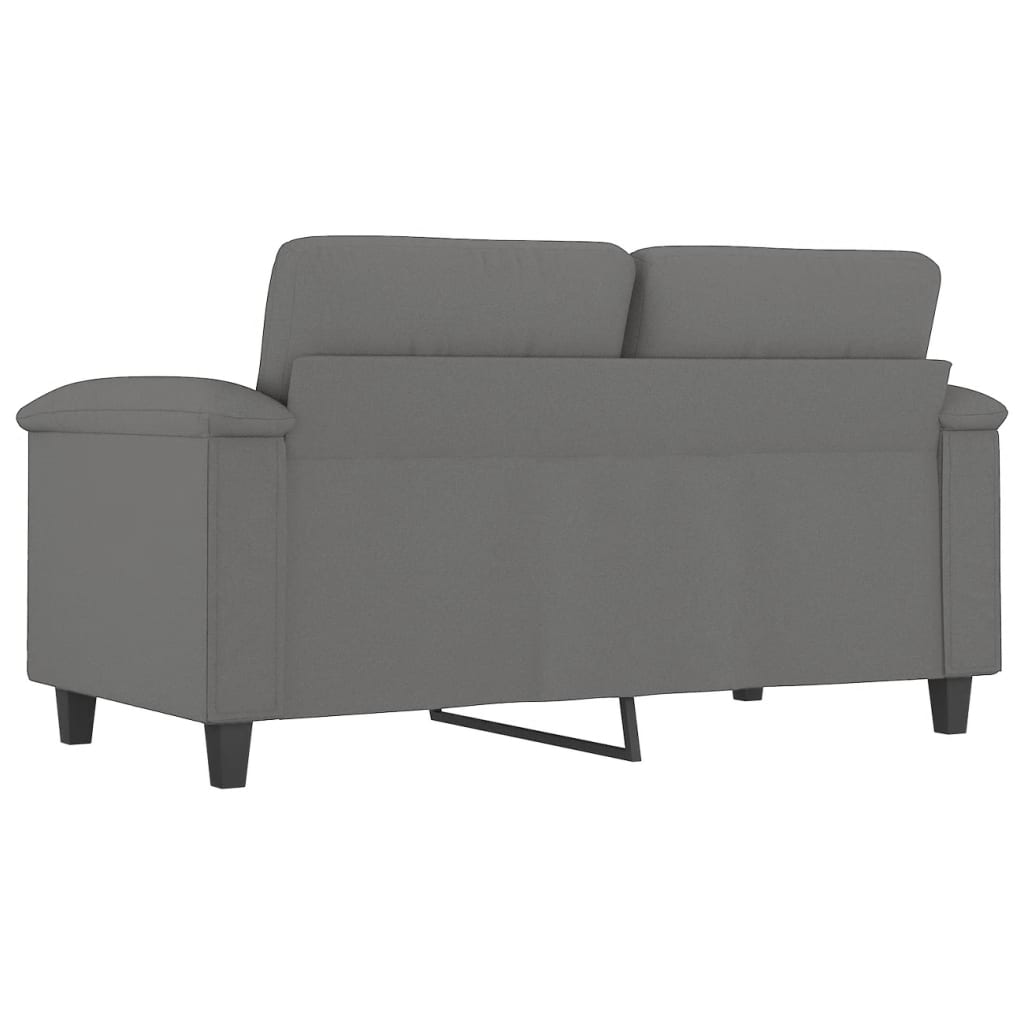 Canapé 2 places gris foncé 120 cm tissu microfibre