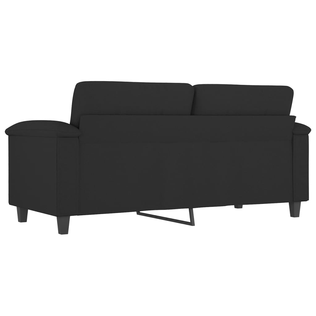 Canapé 2 places tissu microfibre noir 140 cm