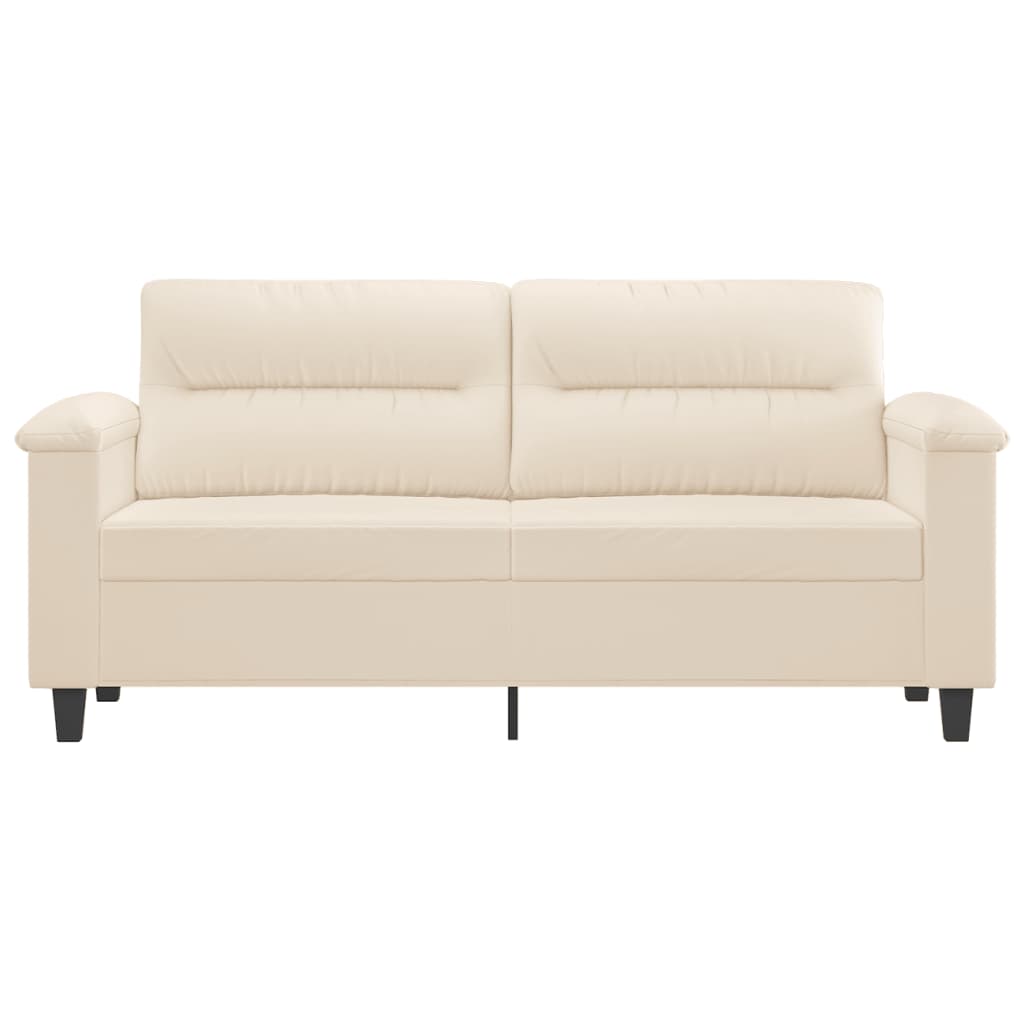 Canapé 2 places beige 140 cm tissu microfibre