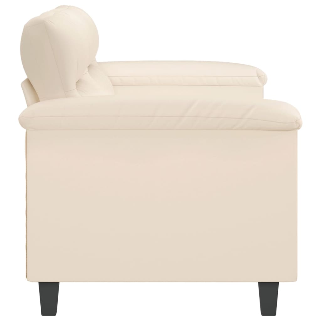 Canapé 2 places beige 140 cm tissu microfibre