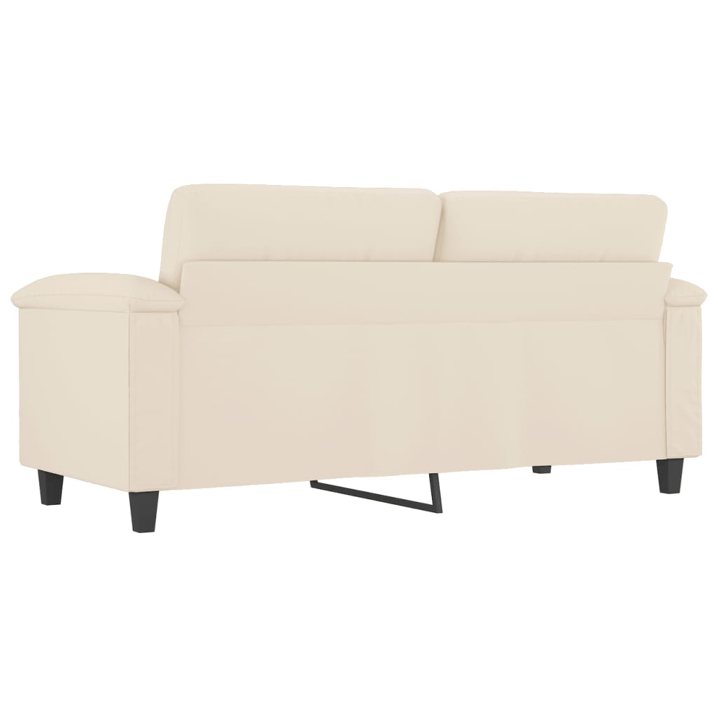 Canapé 2 places beige 140 cm tissu microfibre