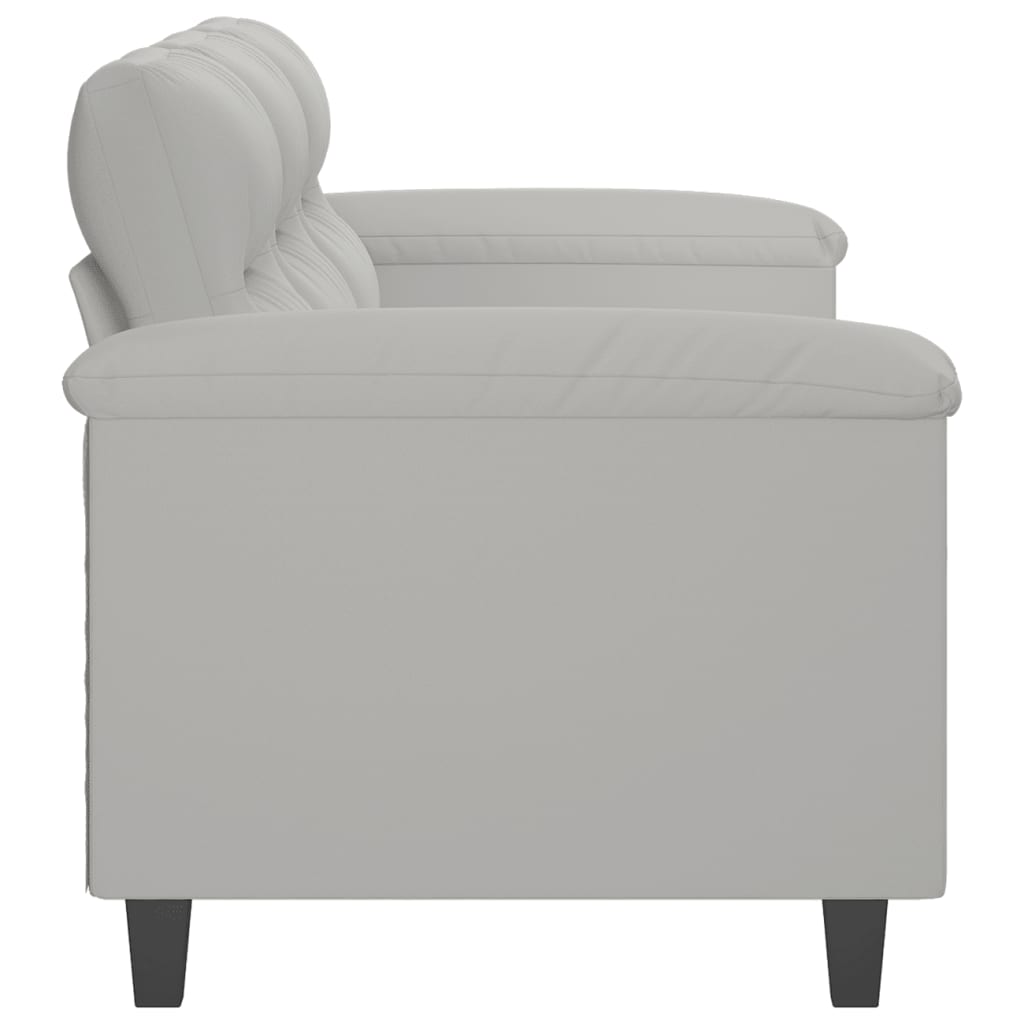 Canapé 3 places gris clair 180 cm tissu microfibre