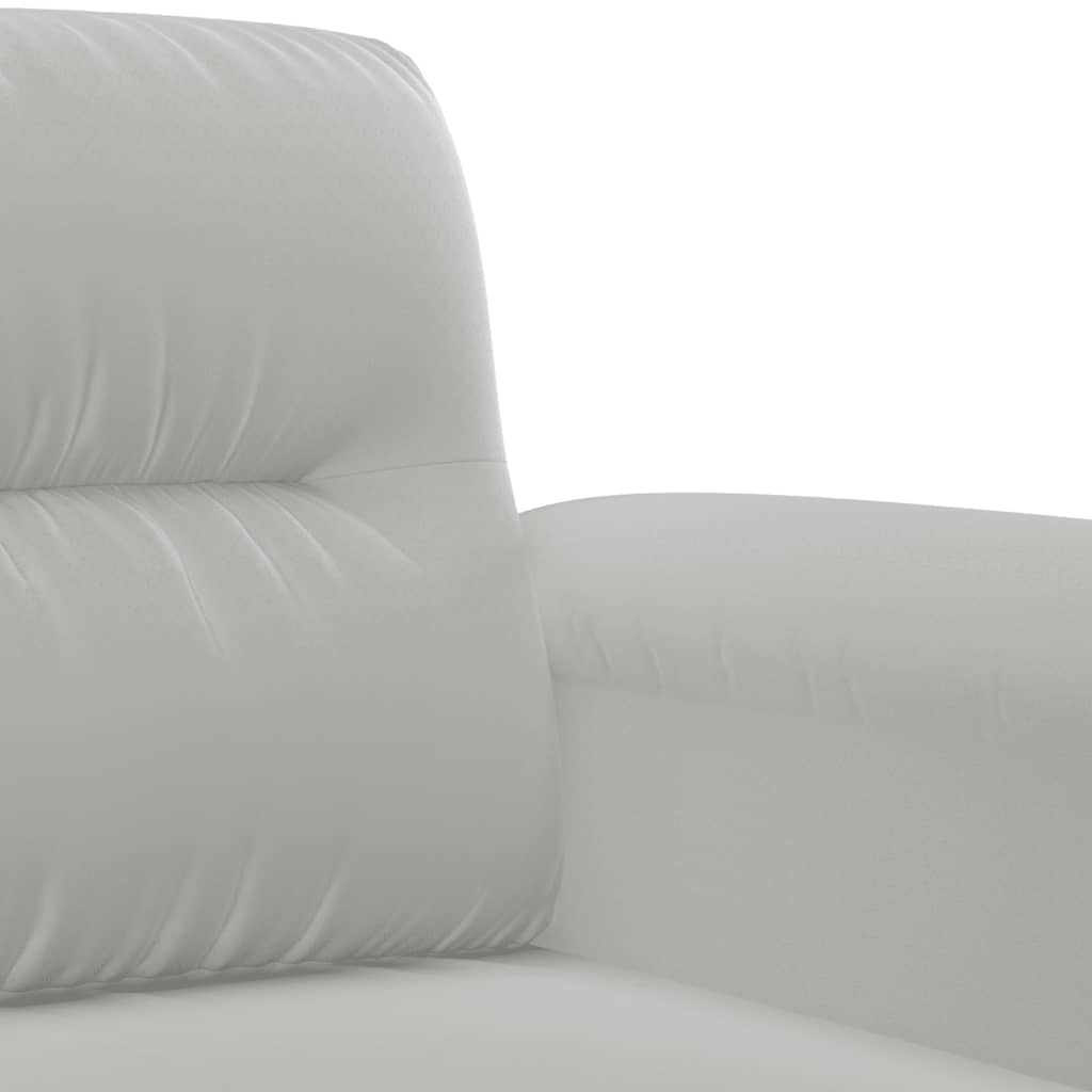 Canapé 3 places gris clair 180 cm tissu microfibre