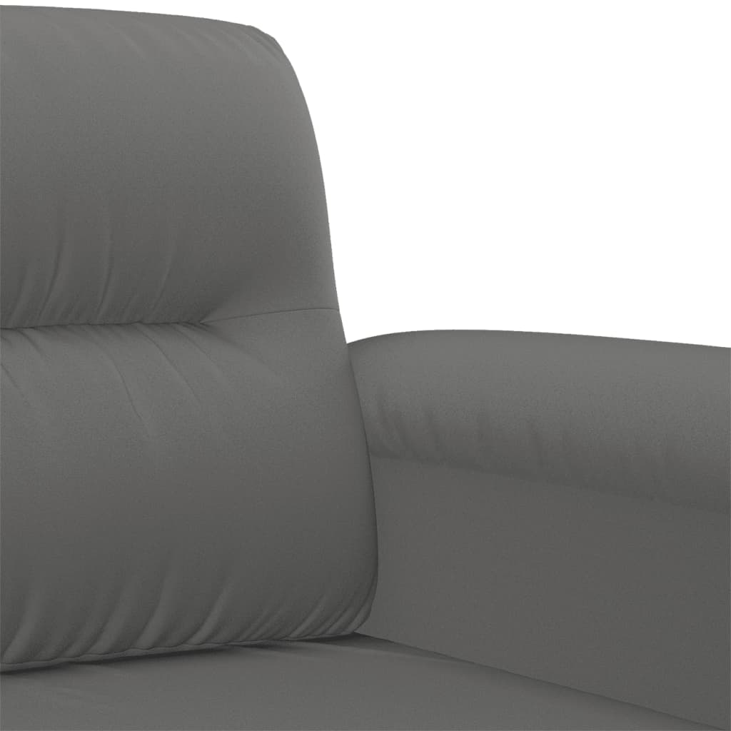 Canapé 3 places gris foncé 180 cm tissu microfibre