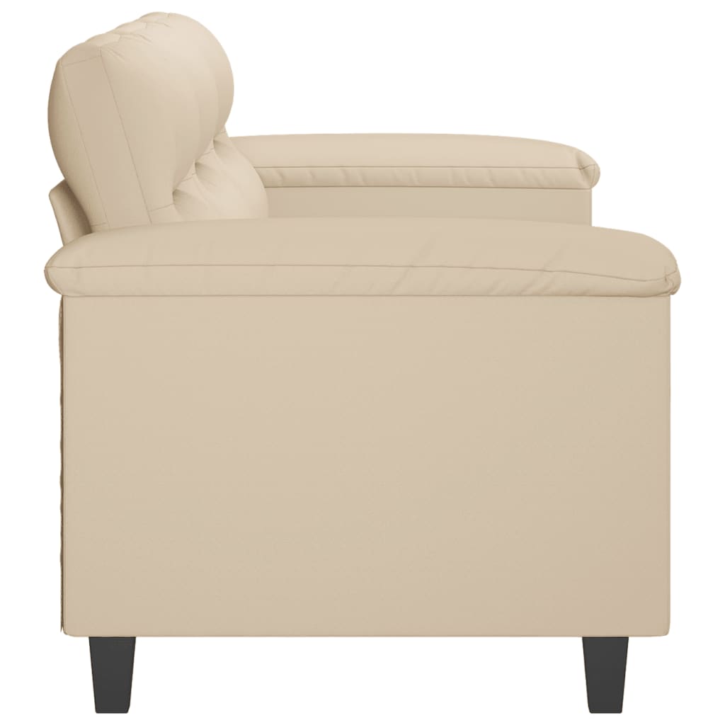 Canapé 3 places crème 180 cm tissu microfibre
