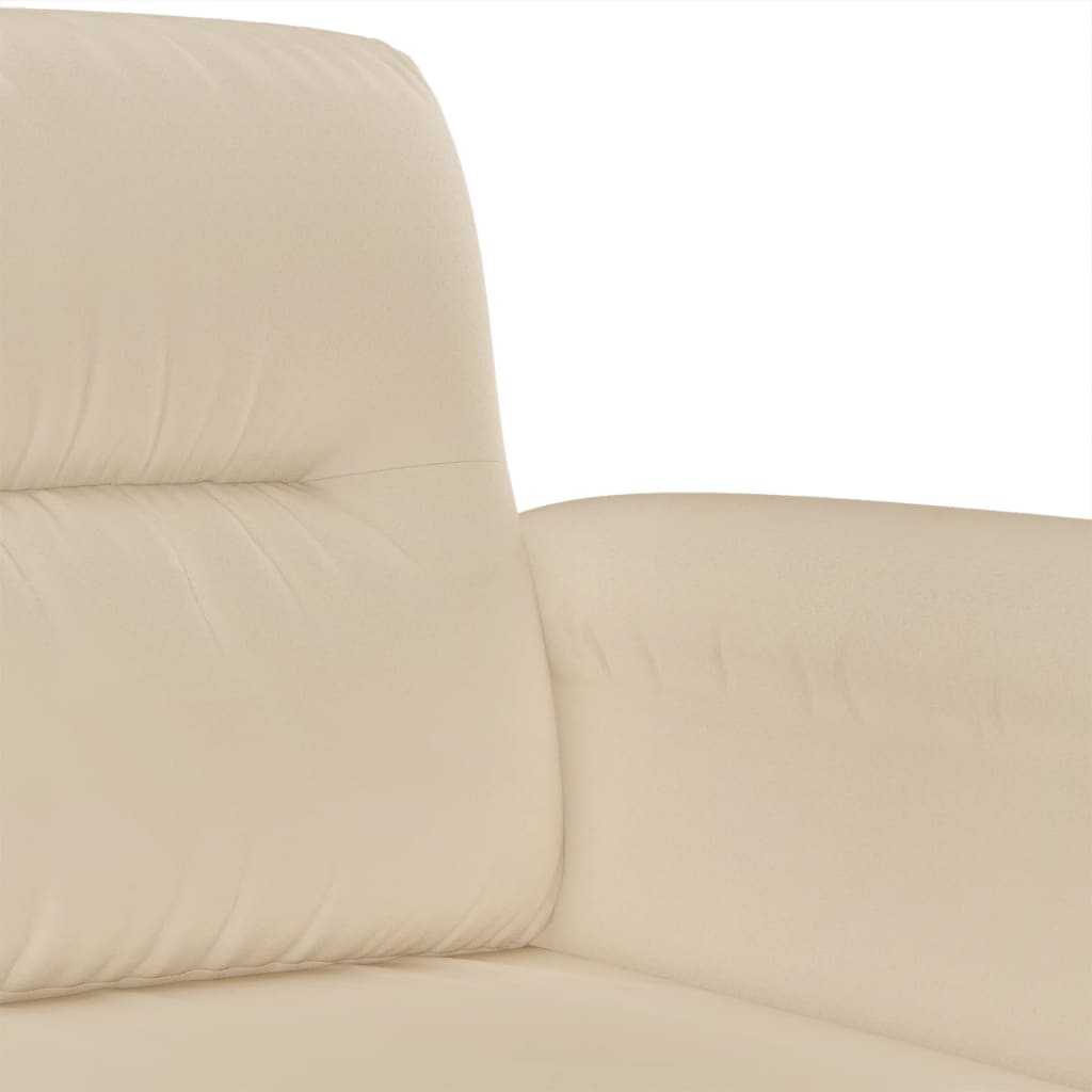 Canapé 3 places crème 180 cm tissu microfibre