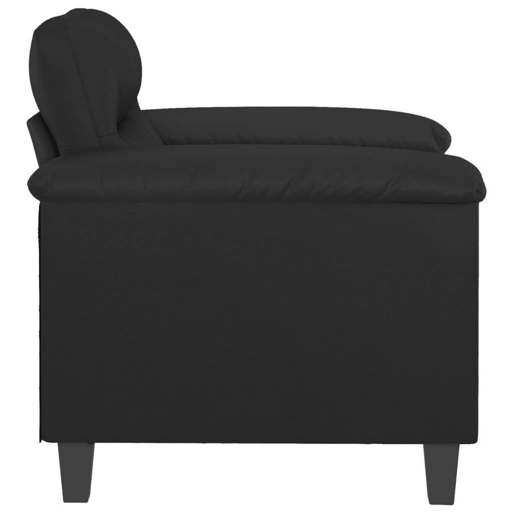 Fauteuil noir 60 cm simili cuir