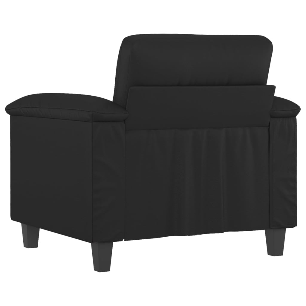 Fauteuil noir 60 cm simili cuir