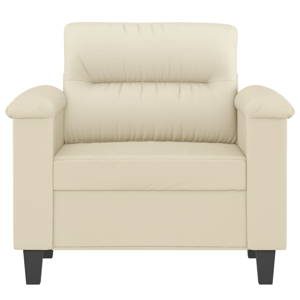 Fauteuil crème 60 cm simili cuir