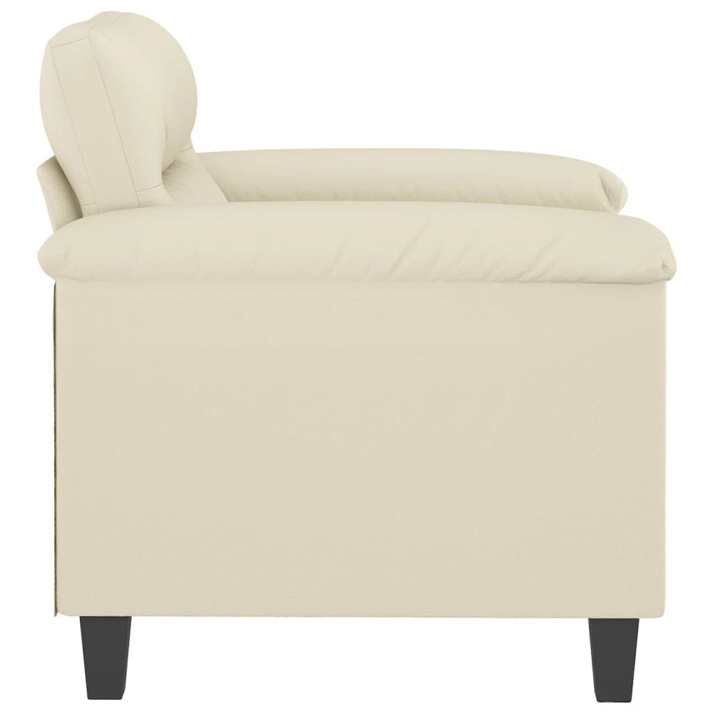 Fauteuil crème 60 cm simili cuir