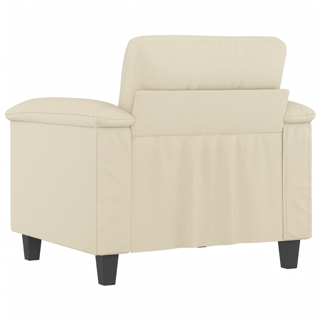 Fauteuil crème 60 cm simili cuir