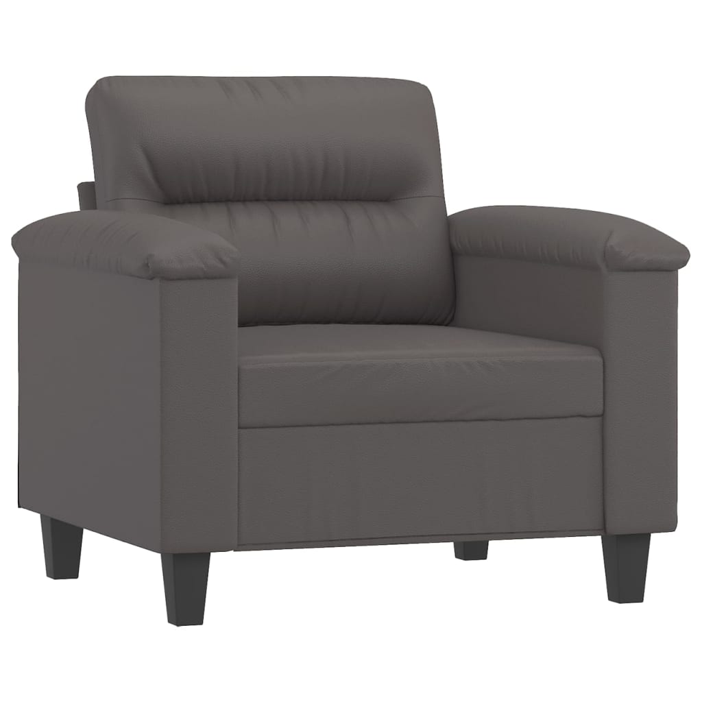 Fauteuil gris 60 cm simili cuir