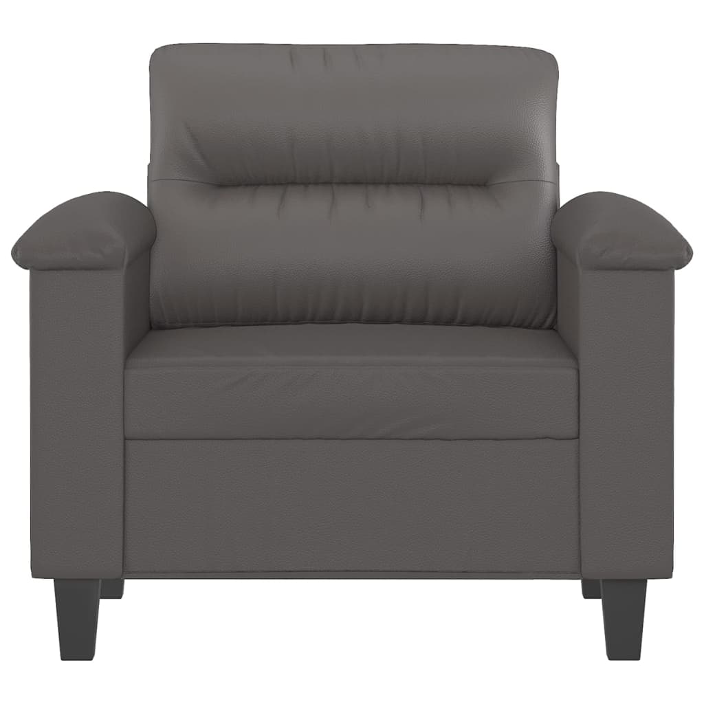 Fauteuil gris 60 cm simili cuir
