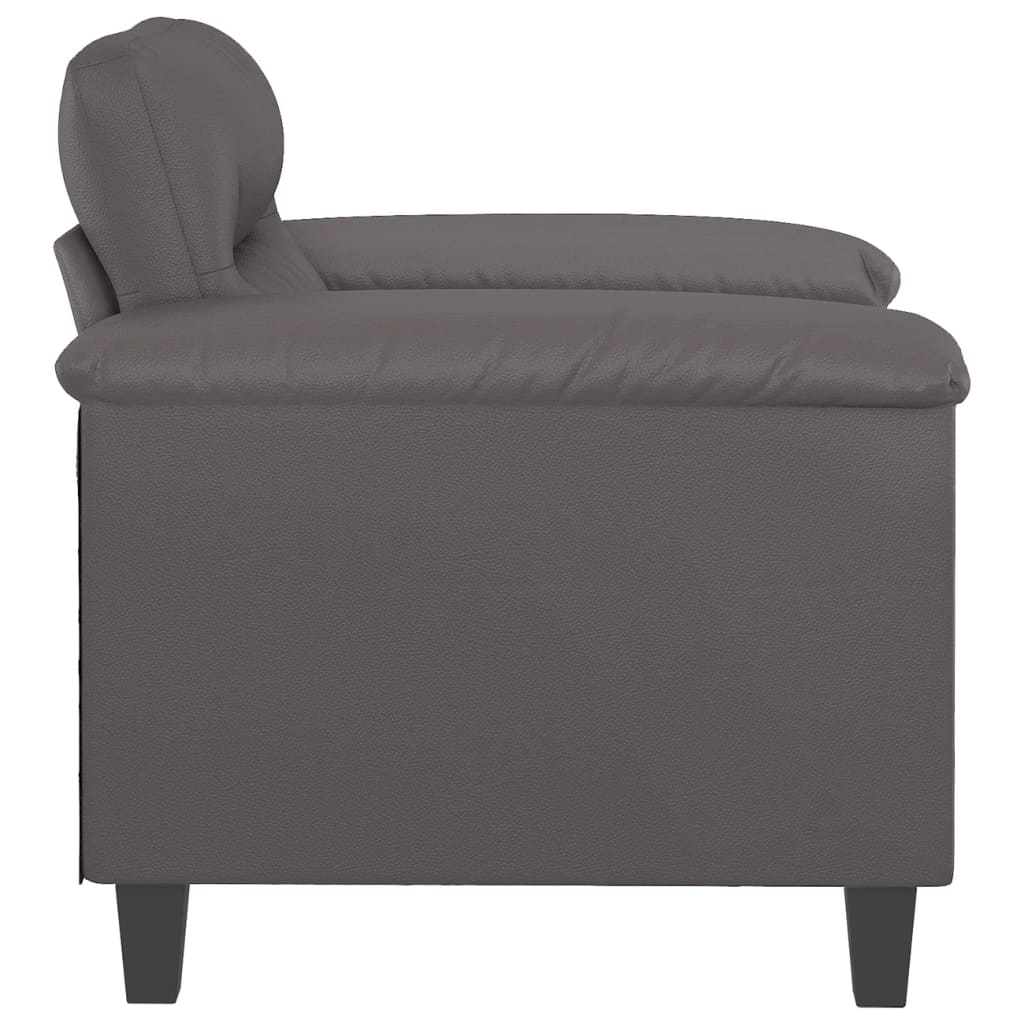 Fauteuil gris 60 cm simili cuir